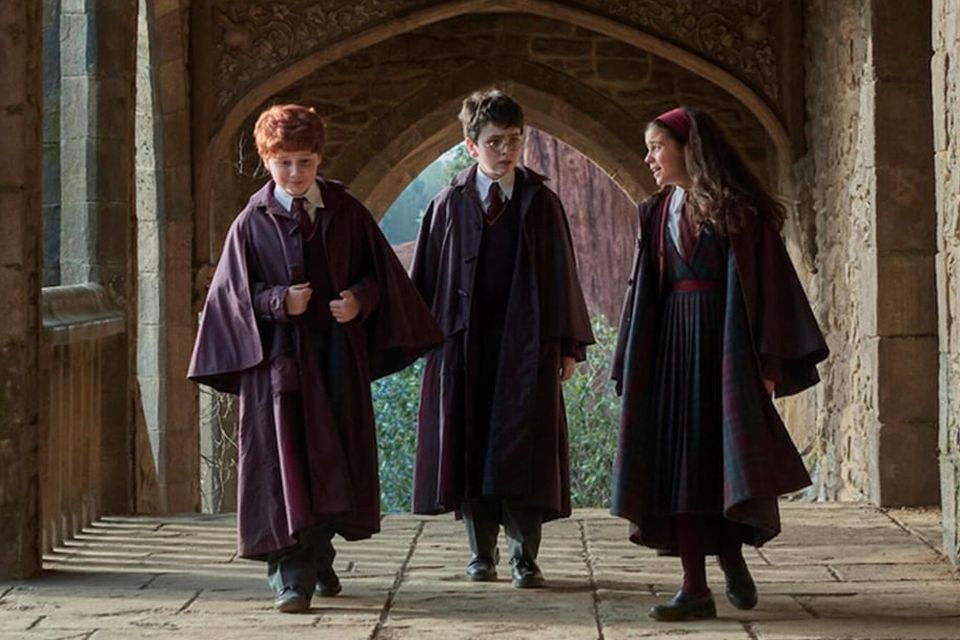 Alastair Stout, Dominic McLaughlin and Arabella Stanton as Ron, Harry and Hermione in new Harry Potter series. Photo: HBO
